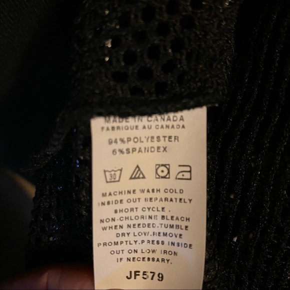 🇨🇦 Piccadilly. Black cropped jacket. Mesh and leather look. Collarless. - Picture 8 of 9